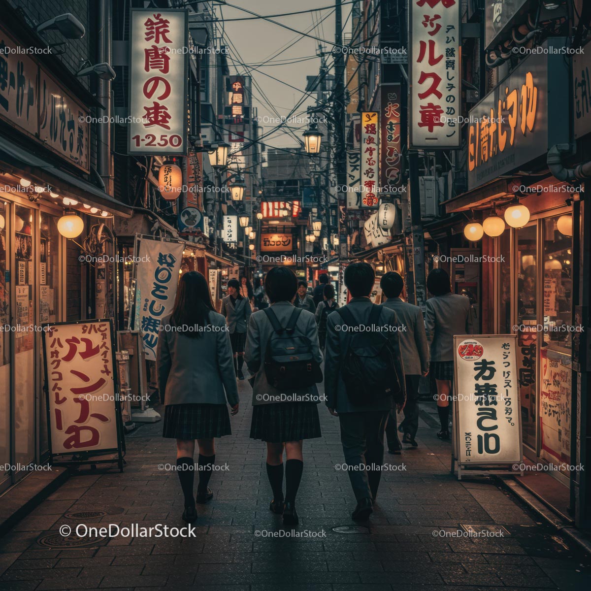Night Stroll Through Bustling Tokyo Alleyway