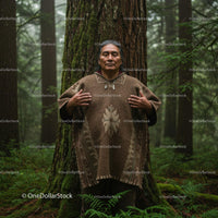 Indigenous Elder Meditating in a Serene Forest