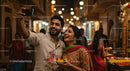 Happy Couple Taking Selfie at Vibrant Night Market
