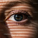 Detailed Blue Eye with Intricate Shadow Pattern