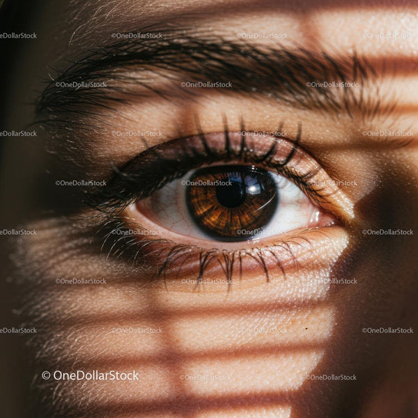 Close-Up of Human Eye with Sunlit Shadows
