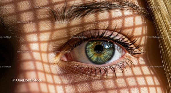 Close-up of a Green Eye with Sunlit Shadow Patterns