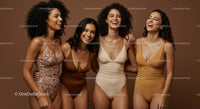Joyful Group of Women in Stylish Swimwear