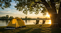 Peaceful Sunrise Camping by the Lake