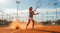 Female Tennis Player on a Vibrant Clay Court