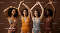 Joyful Group of Diverse Women in Stylish Swimwear