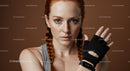 Determined Red-Haired Woman in Fitness Attire