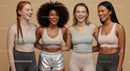 Diverse Women in Trendy Activewear Smiling Together
