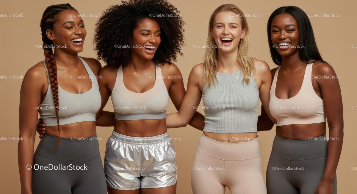 Diverse Group of Women in Stylish Fitness Apparel