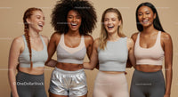 Diverse Women Laughing in Stylish Activewear