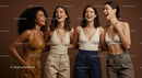 Group of Friends Laughing in Casual Outfits