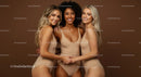 Joyful Group of Diverse Women in Stylish Swimwear