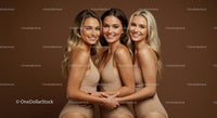 Joyful Group of Diverse Women in Stylish Swimwear