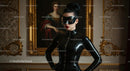 Mysterious Woman in Black Latex Costume in Vintage Setting