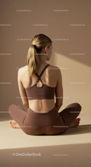Woman Practicing Yoga in Brown Activewear