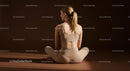 Woman Meditating in Brown Outfit on Yoga Mat