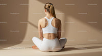 Woman Practicing Yoga in White Sportswear