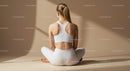 Woman Meditating in Brown Outfit on Yoga Mat