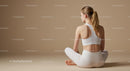 Woman Meditating in Brown Outfit on Yoga Mat