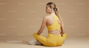 Woman Meditating in Brown Outfit on Yoga Mat