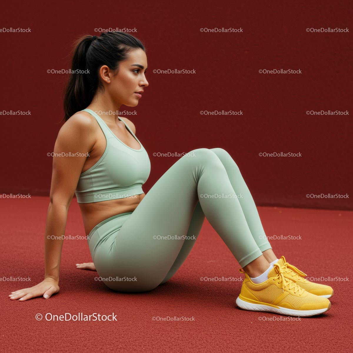 Młoda kobieta w odzieży sportowej wykonująca ćwiczenia fitness