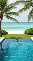 Relaxing in a Tropical Infinity Pool with Ocean View