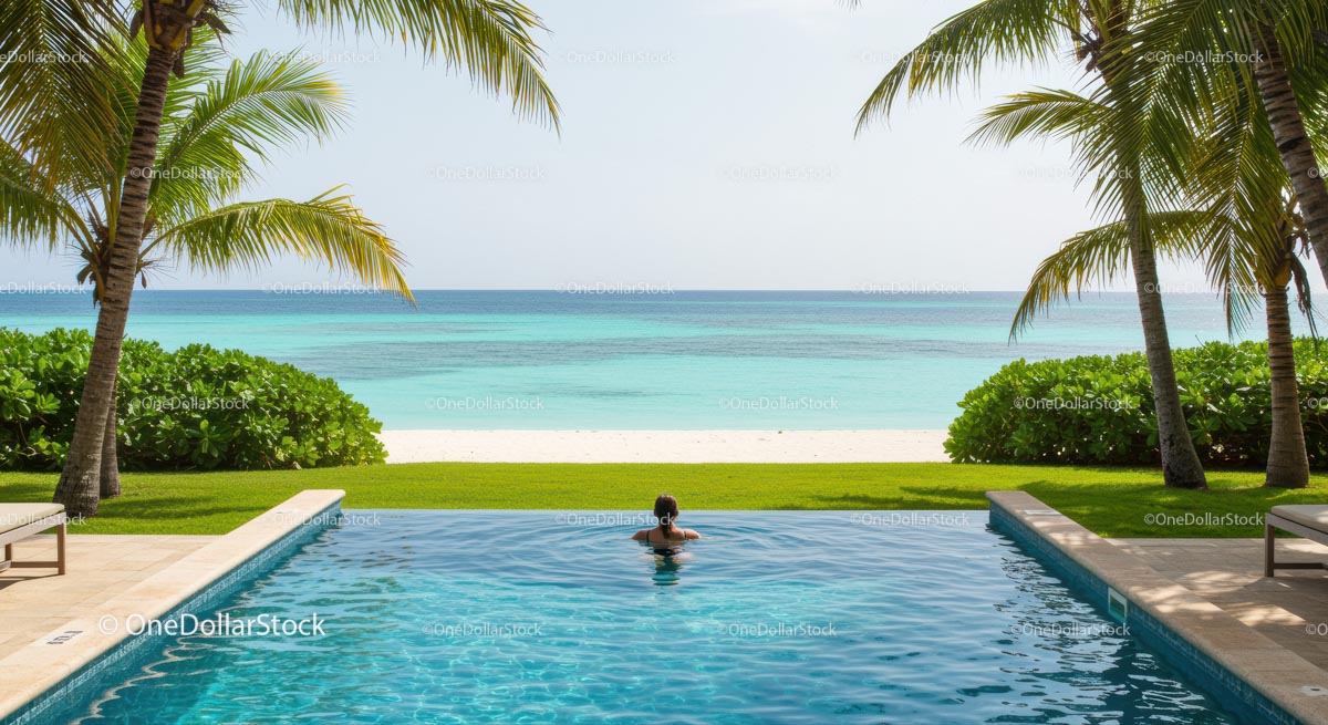 Luxurious Infinity Pool Overlooking Turquoise Ocean