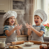 Joyful Children Baking Together in a Home Kitchen