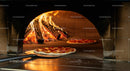 Wood-Fired Pizzas in a Traditional Brick Oven