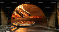 Traditional Pepperoni Pizza in a Wood-Fired Oven