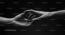 Intimate Connection Through Holding Hands in Monochrome