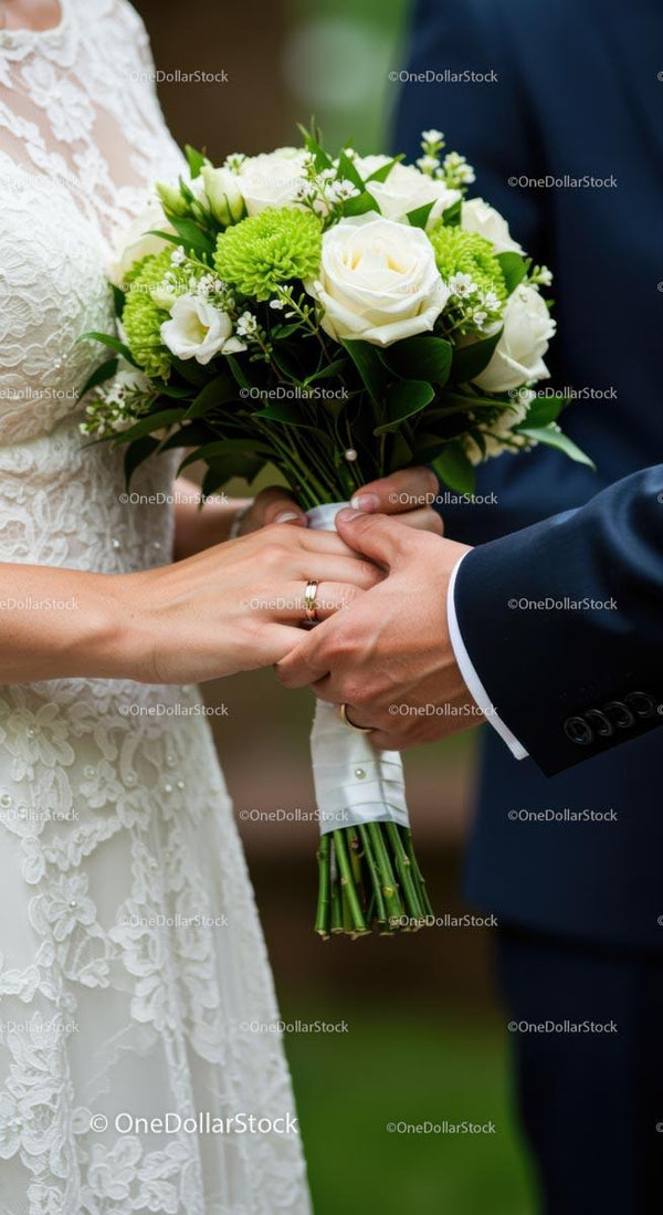 Elegant Bridal Bouquet with White Roses and Greenery