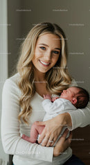 Mother Holding Her Newborn Baby with Love and Care