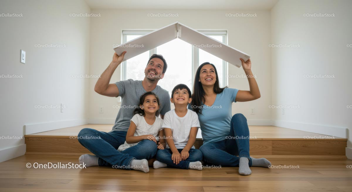 Happy Family Celebrating New Home Ownership