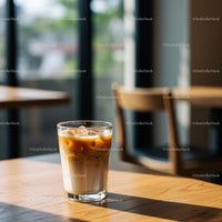 Iced Coffee on a Sunny Day in a Cozy Cafe