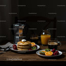 Delicious Pancake Breakfast with Fresh Fruit and Coffee