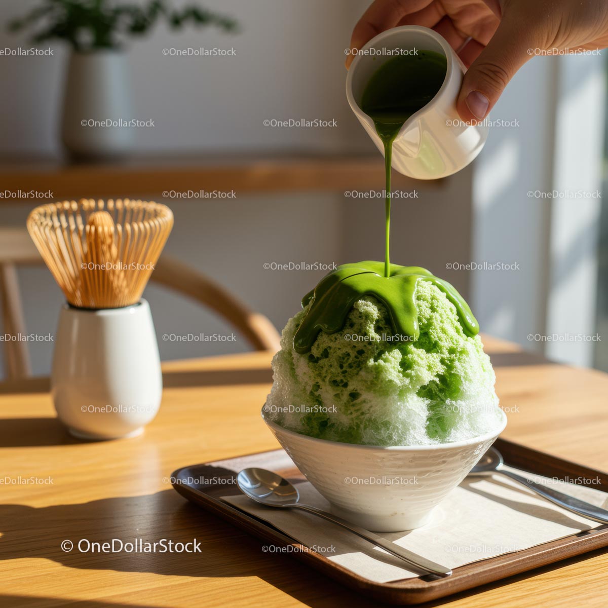 Refreshing Matcha Shaved Ice with Green Tea Sauce