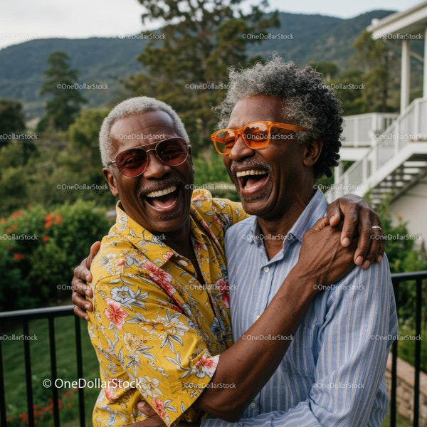 Joyful Seniors Laughing Together Outdoors