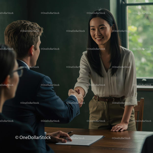 Professional Handshake in a Business Meeting