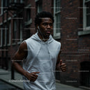 Focused Young Man Running Through City Streets