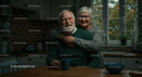 Happy Senior Couple Enjoying Morning Coffee in Cozy Kitchen