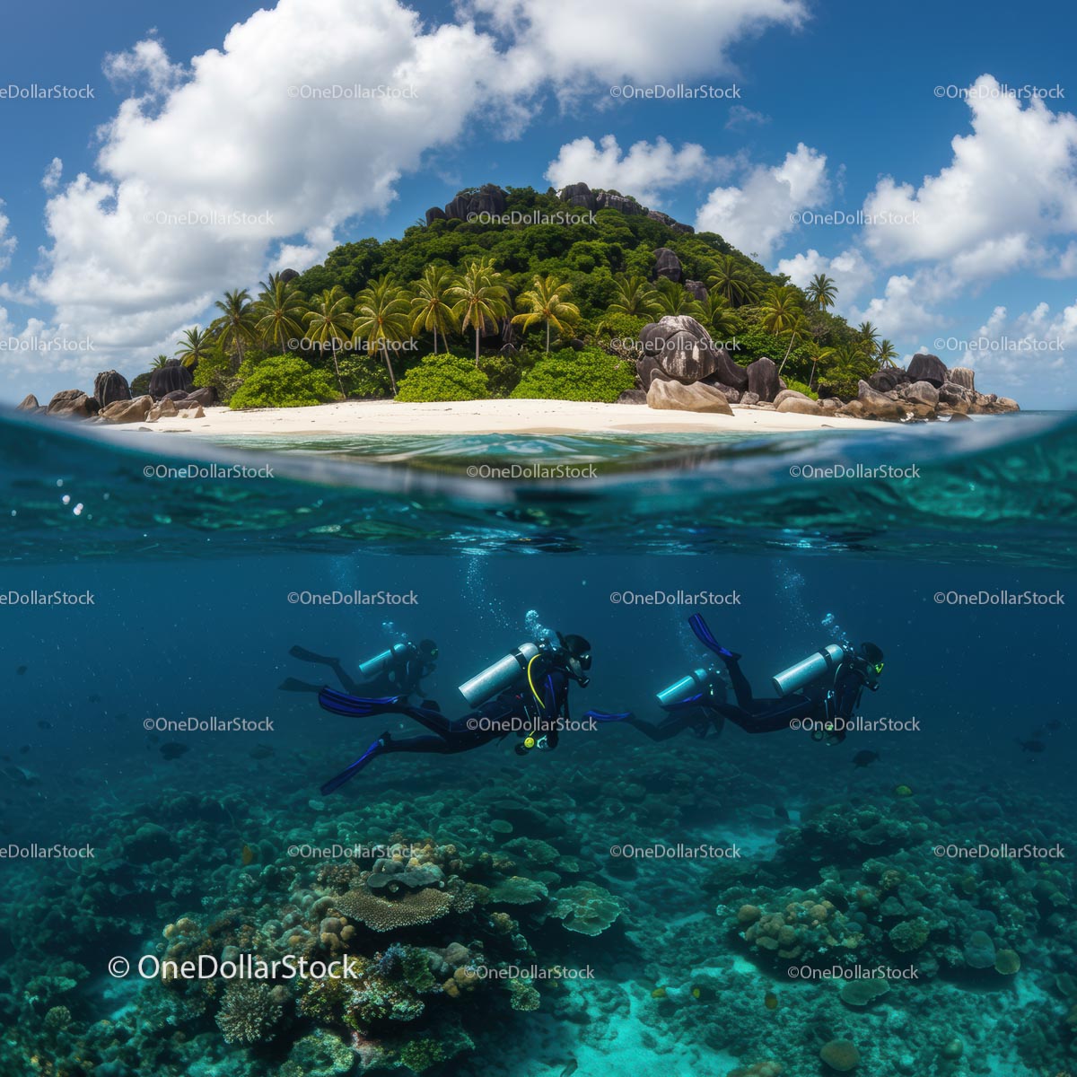 Nurkowie odkrywają tętniącą życiem rafę koralową w Tropical Island