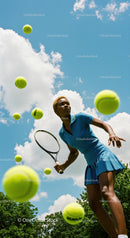 Dynamic Tennis Player in Action on a Sunny Day