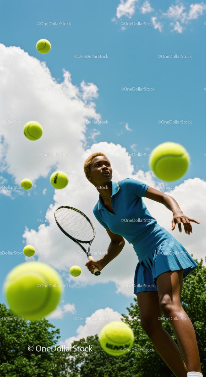 Dynamic Tennis Player in Action on a Sunny Day