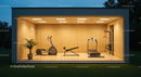 Modern Home Gym with Glass Walls and Fitness Equipment