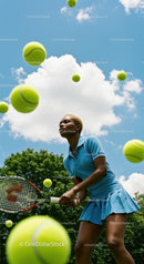Dynamic Tennis Player in Action on a Sunny Day