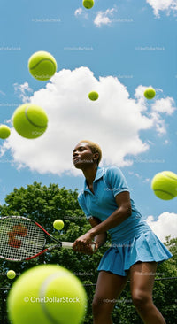 Dynamic Tennis Player in Action on a Sunny Day