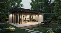 Modern Outdoor Gym in Scenic Garden Setting