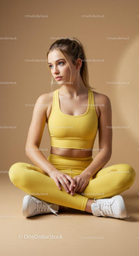 Woman Practicing Yoga in Brown Activewear