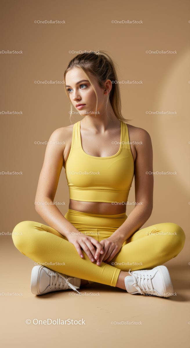 Woman Practicing Yoga in Brown Activewear